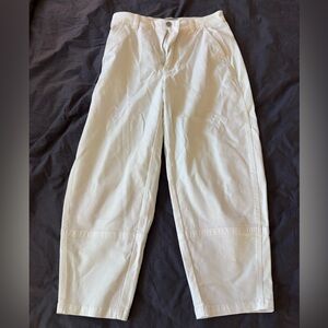 Everlane white barrel leg jeans